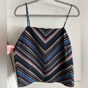 Scalloped neckline geometric strappy camisole